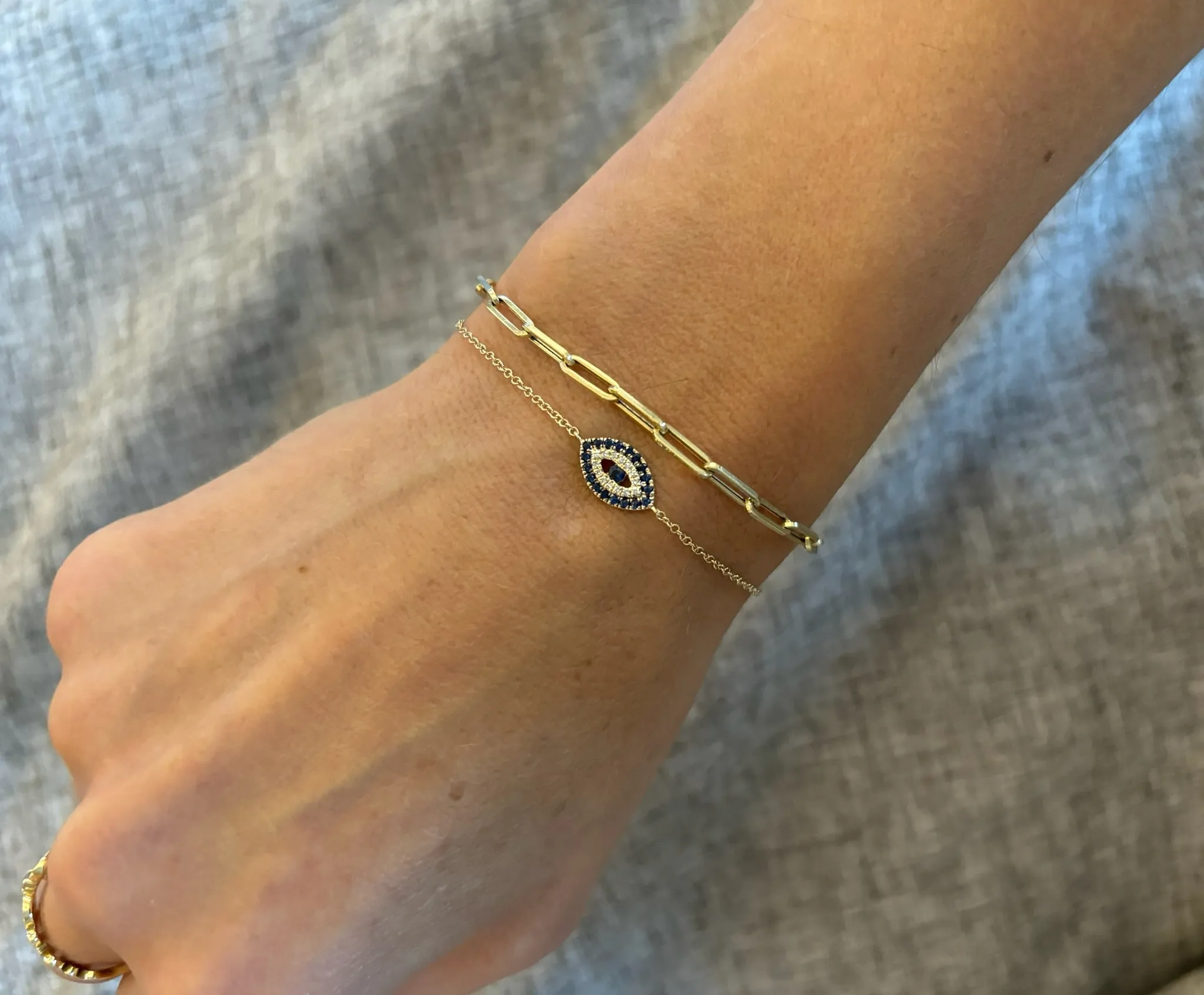 Sapphire & Diamond Evil Eye Bracelet