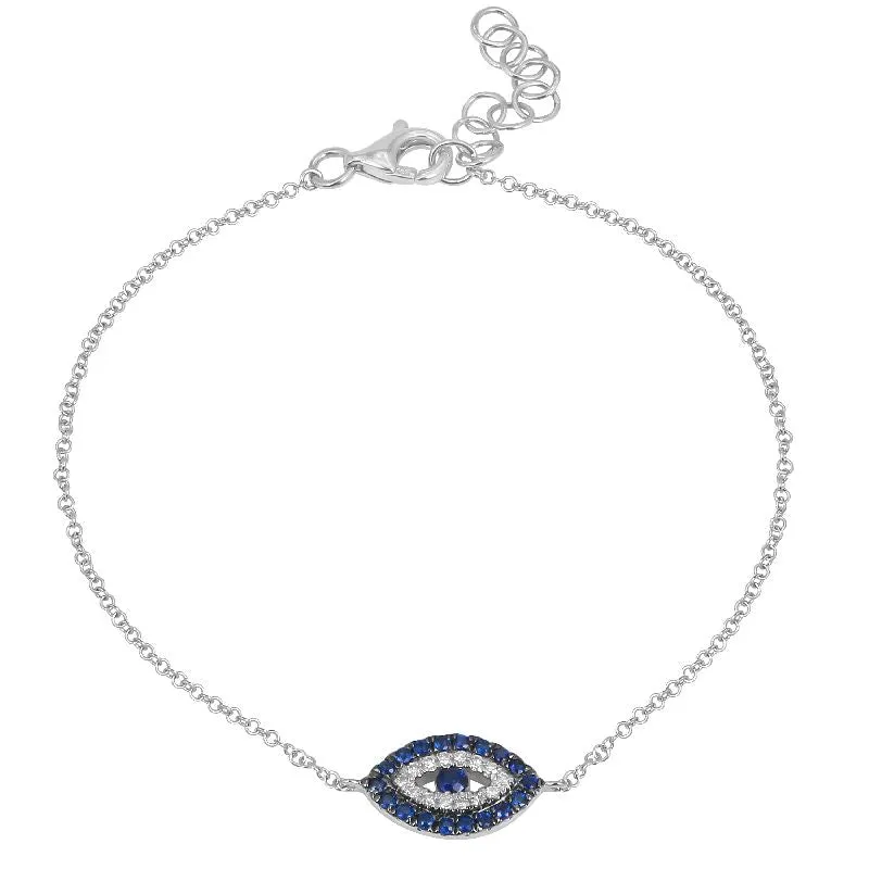 Sapphire & Diamond Evil Eye Bracelet