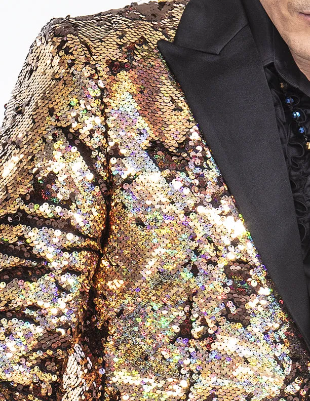 sequin suit men dark champagne color