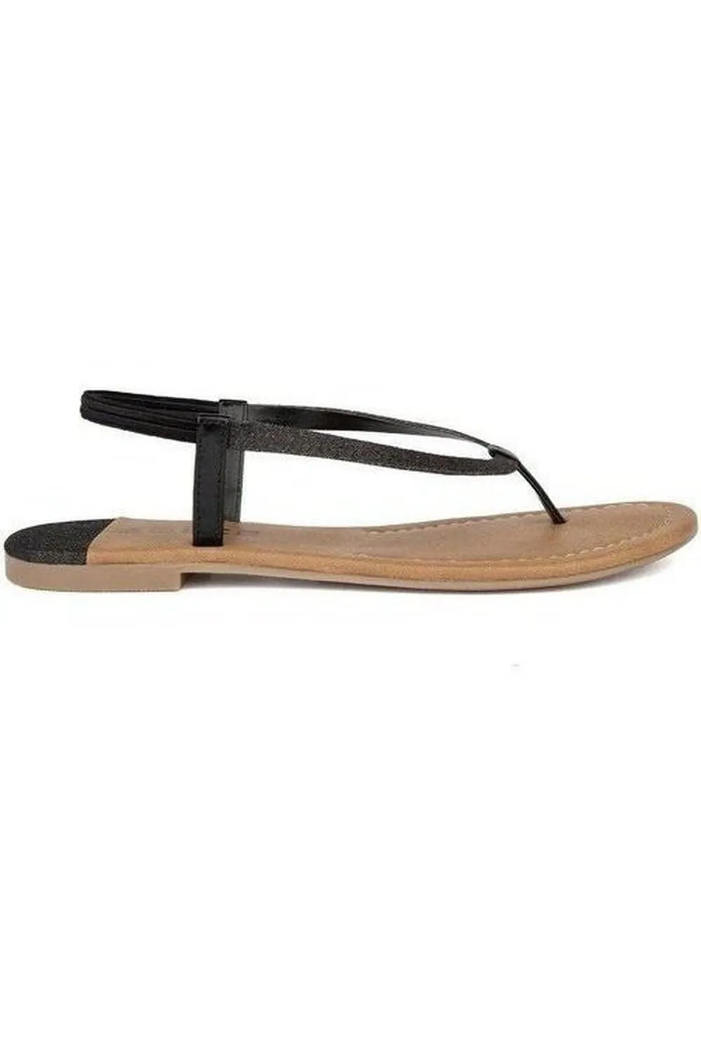 SOLES Black Fashion Trendy Flat Sandals - Classic & Stylish Footwear