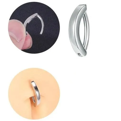 Steel CZ Hinged Belly Button Clicker Hoop