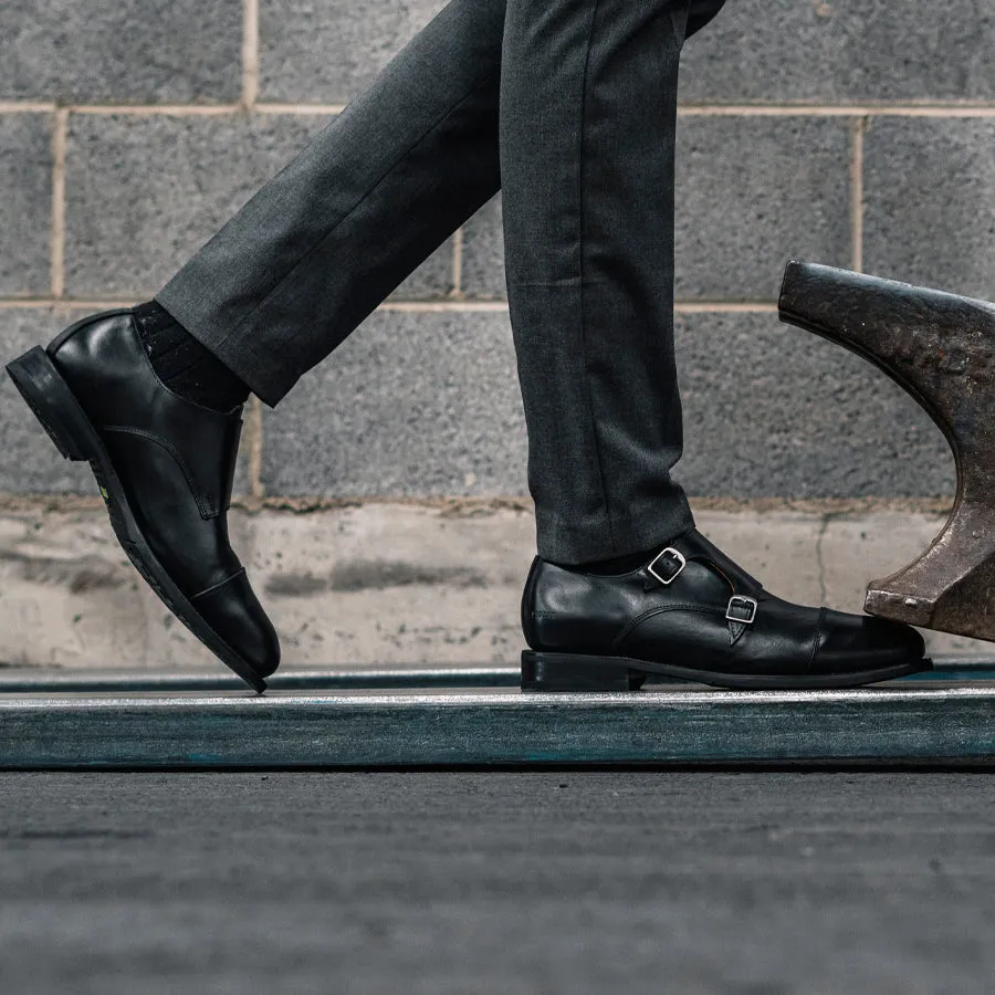 STEEL TOE MONK STRAP SHOE DANTE BLACK