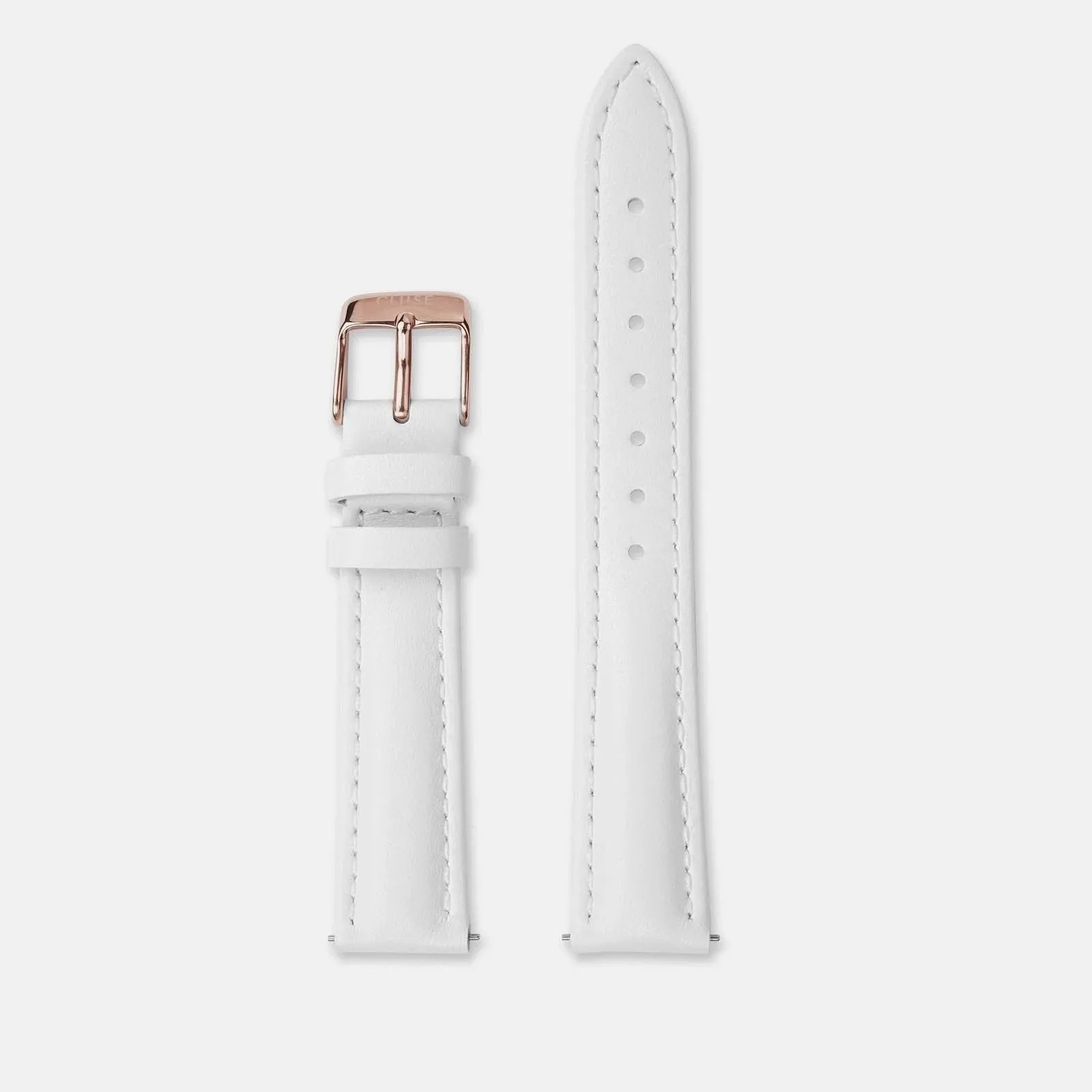 Strap 16 mm Leather White, Rose Gold Colour