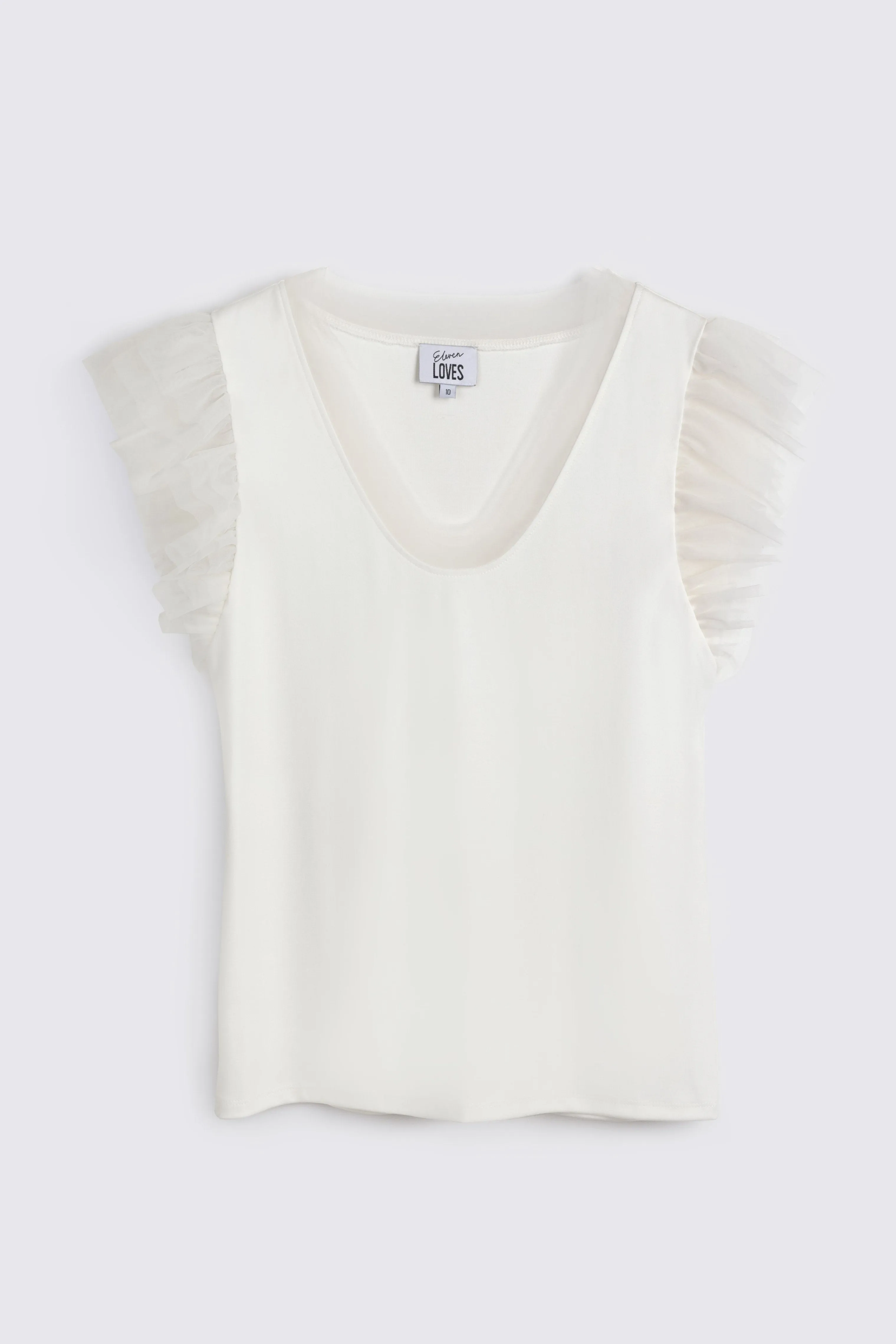 TAYLOR TULLE SLEEVE TOP (IVORY)