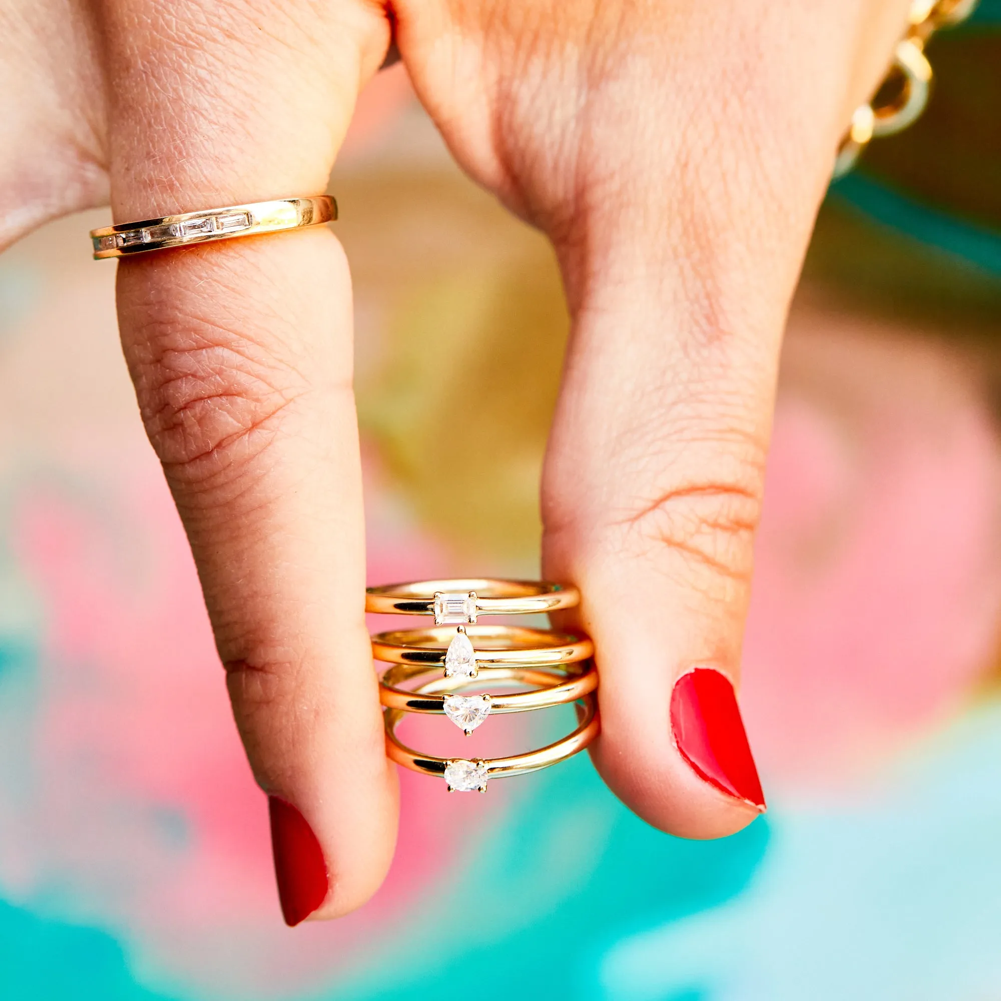 Teensy Pear Diamond Ring