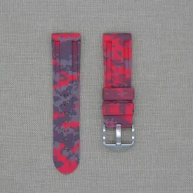 Tempomat- 24mm Red Digi Camo Rubber Strap