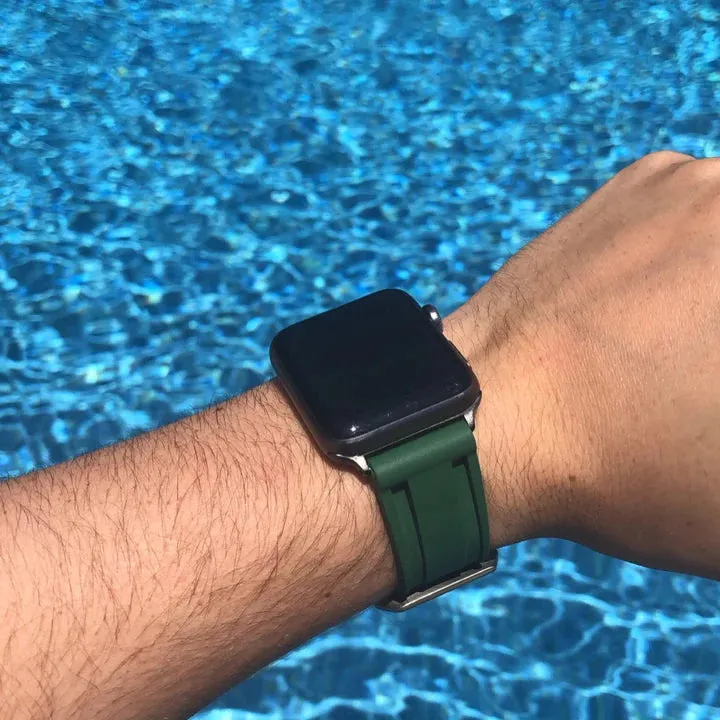 Tempomat - Olive Green Rubber Strap -iwatch-