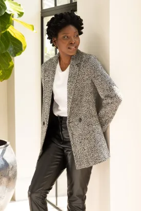 TEYHA TWEED BLAZER (BLACK/WHITE)