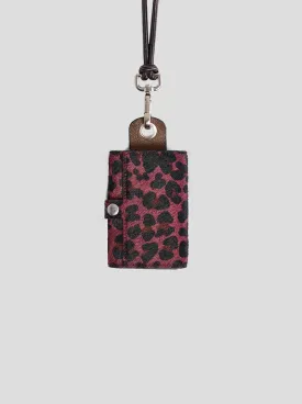 The Minis - 6 key holder in burgundy Leopard printed leather