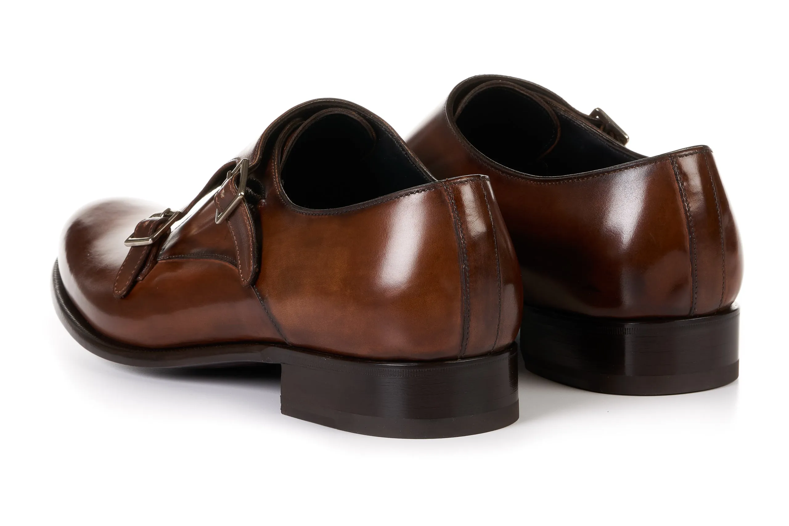 The Poitier Double Monk Strap - Brown