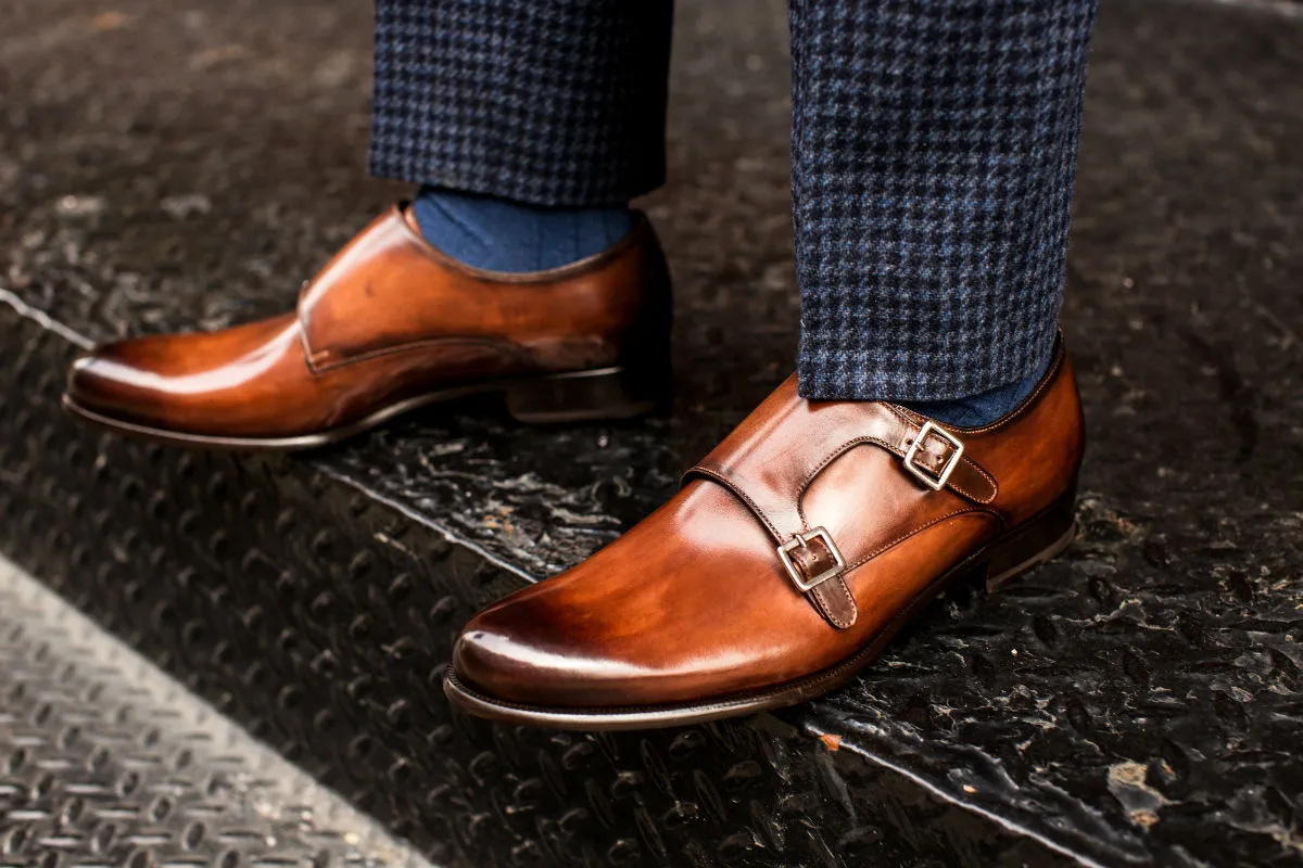 The Poitier Double Monk Strap - Brown