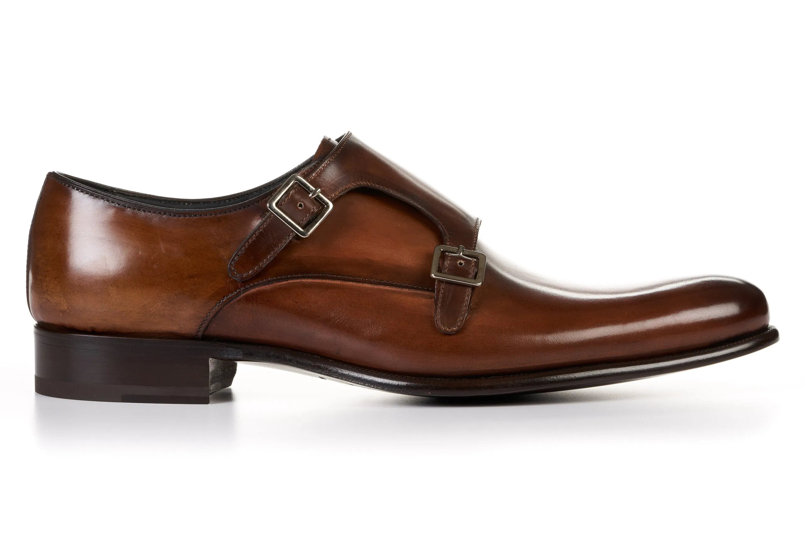 The Poitier Double Monk Strap - Brown