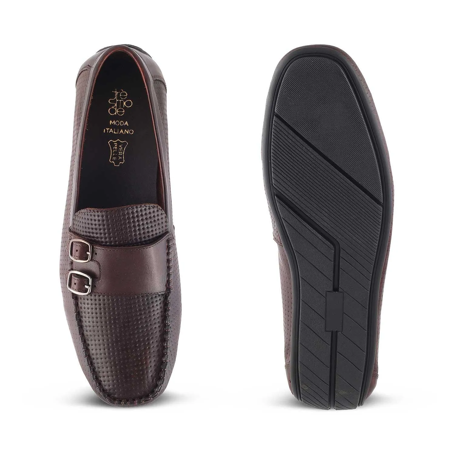 The Yosa Brown Men's Double Monk Shoes Tresmode