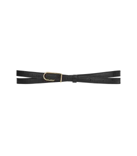 Thin Umi Belt - Black lizard print