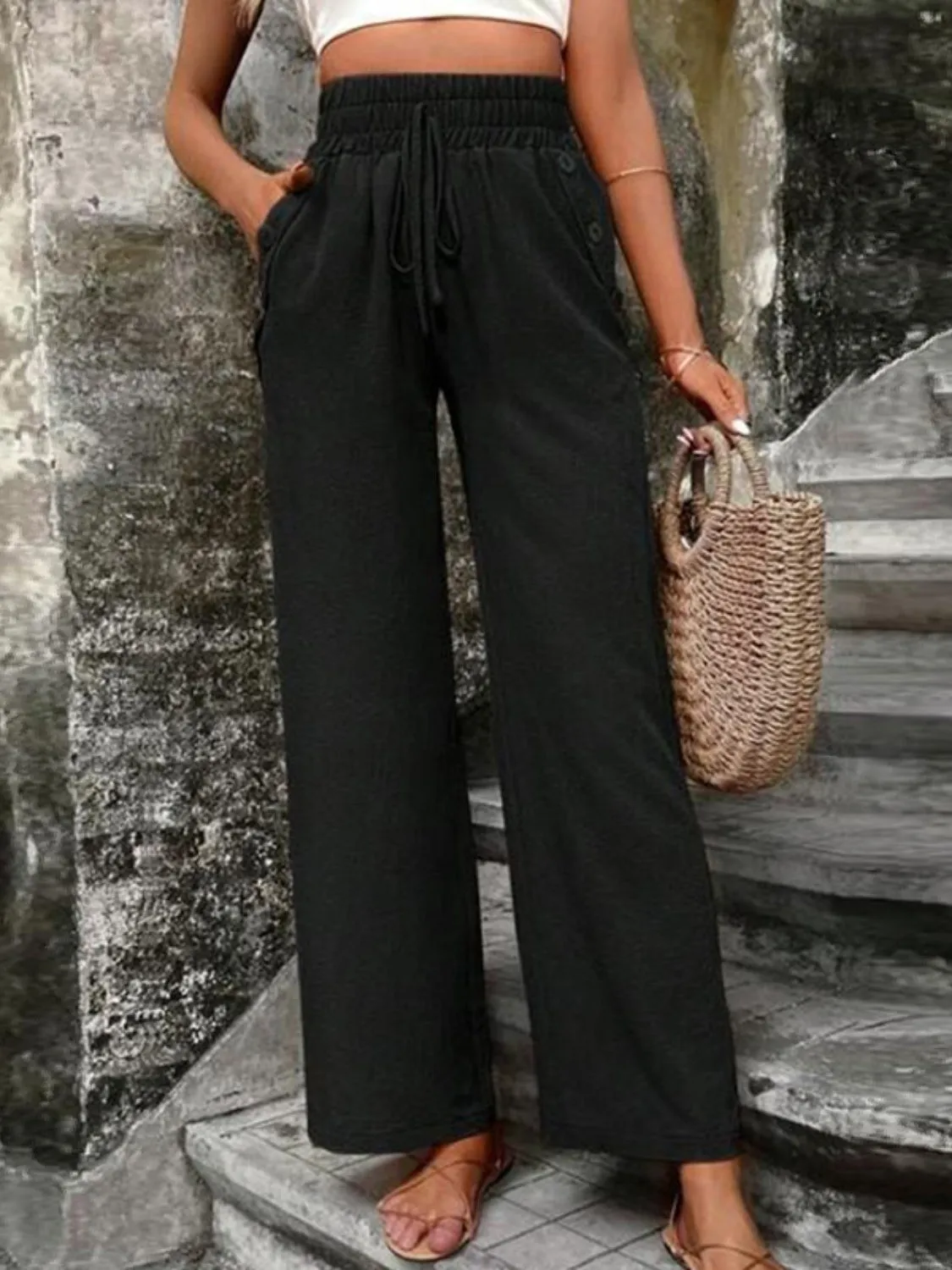 Tied High Waist Pants