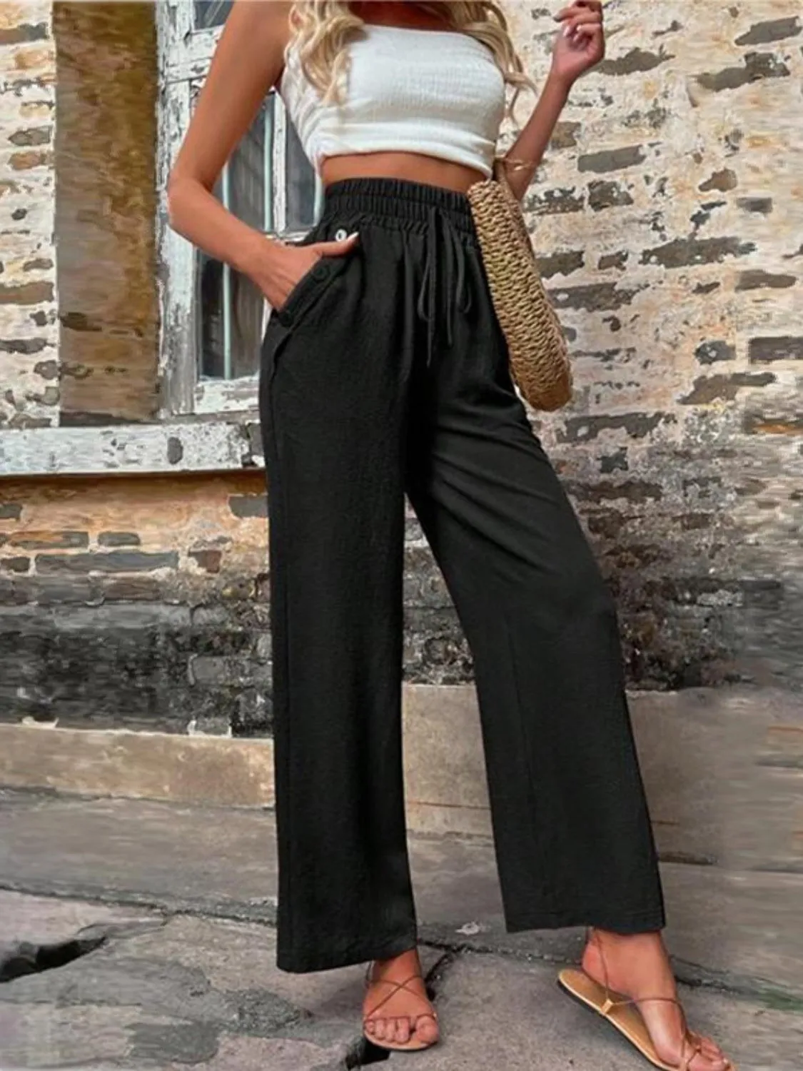 Tied High Waist Pants