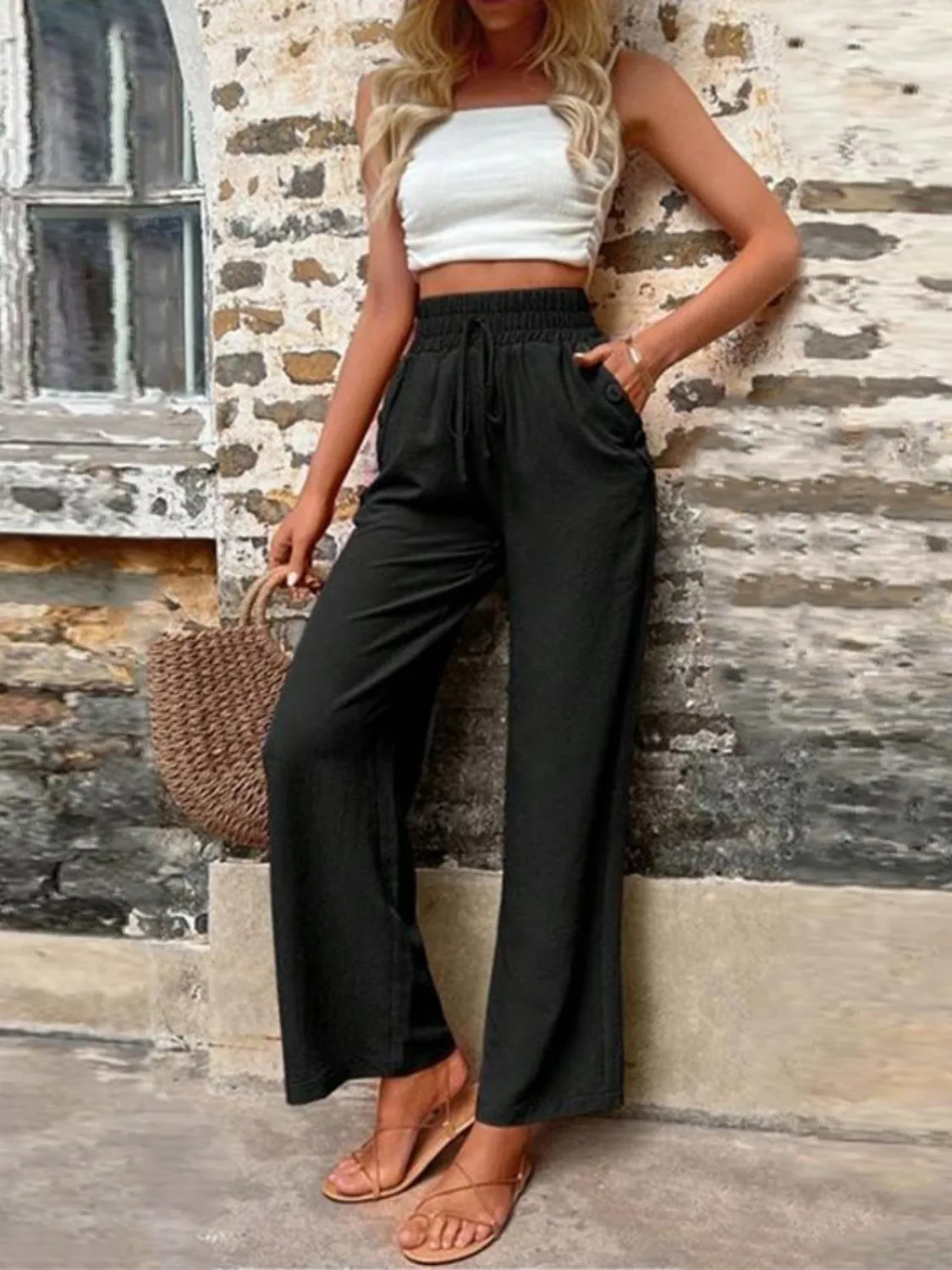 Tied High Waist Pants