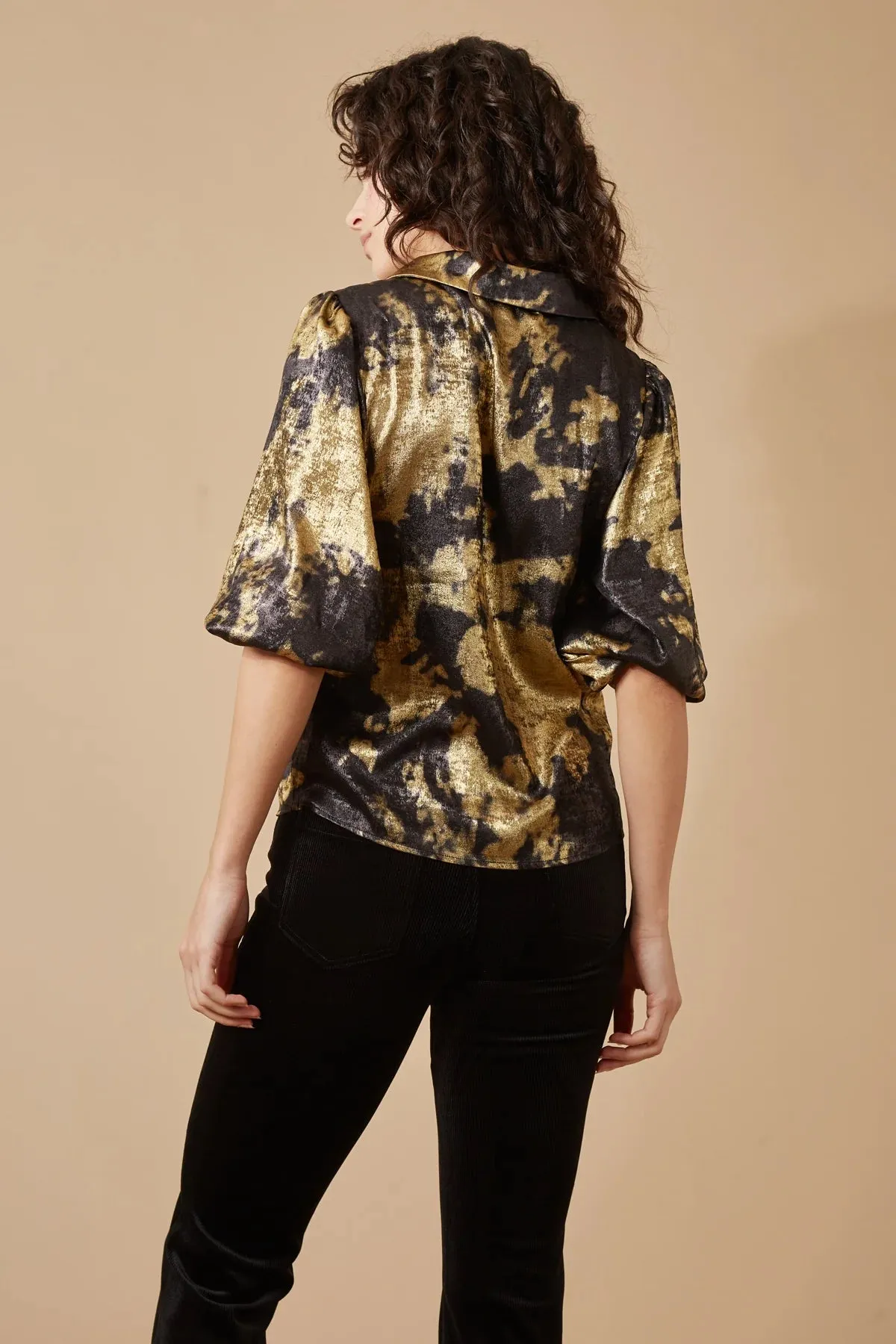 Traffic People Charlie Blouse - Black/Gold