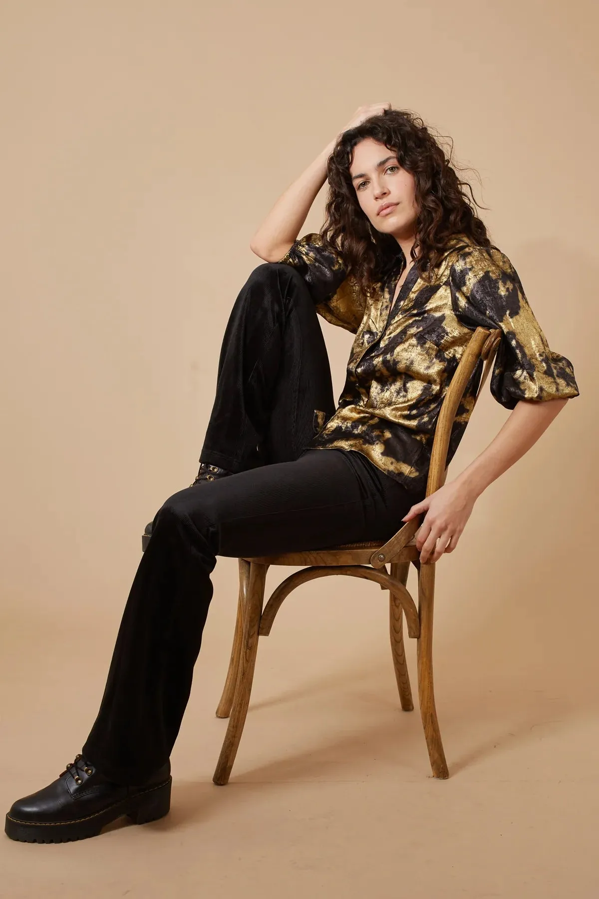 Traffic People Charlie Blouse - Black/Gold