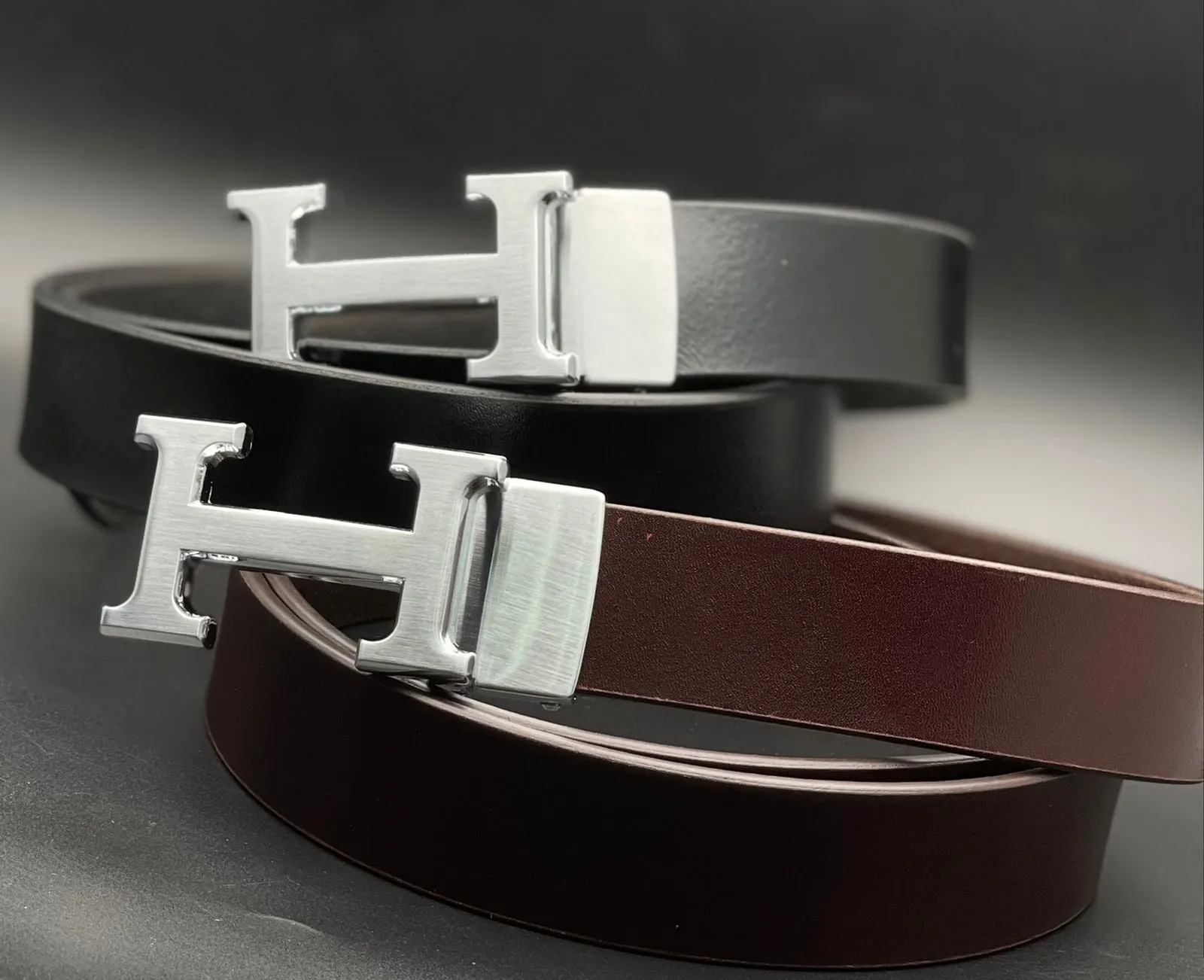 Trendy H Buckle Leather Strap Belt For Men's-JonasParamount