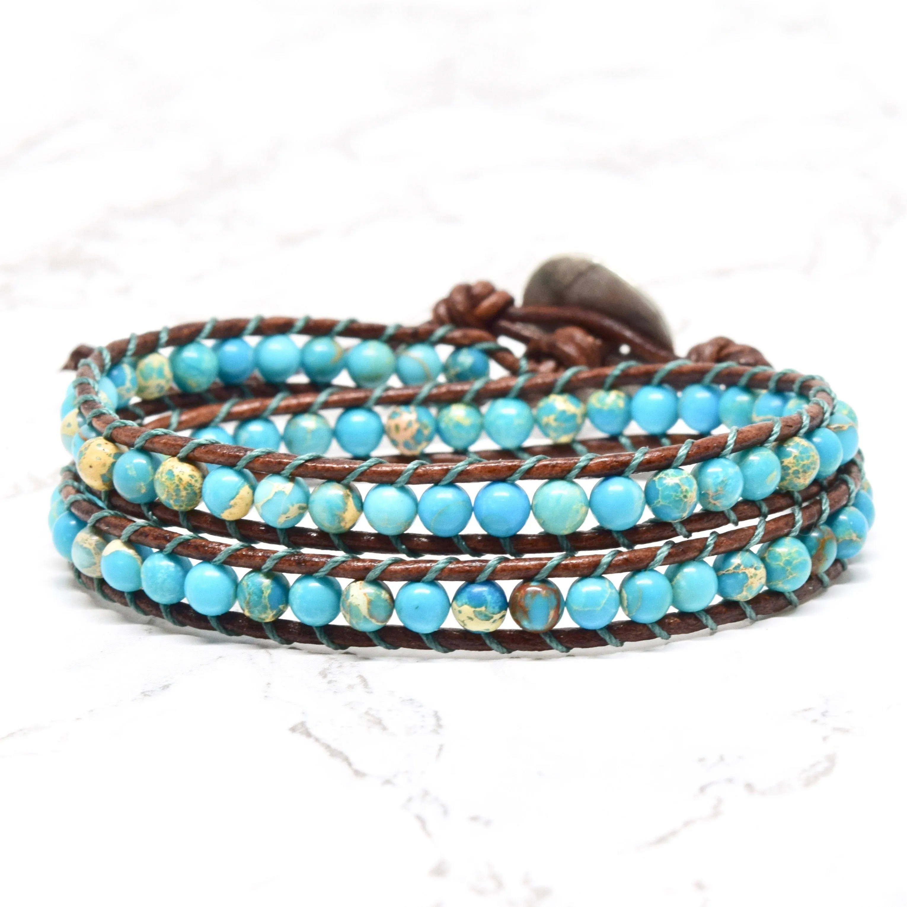 Turquoise Jasper Wrap Bracelet