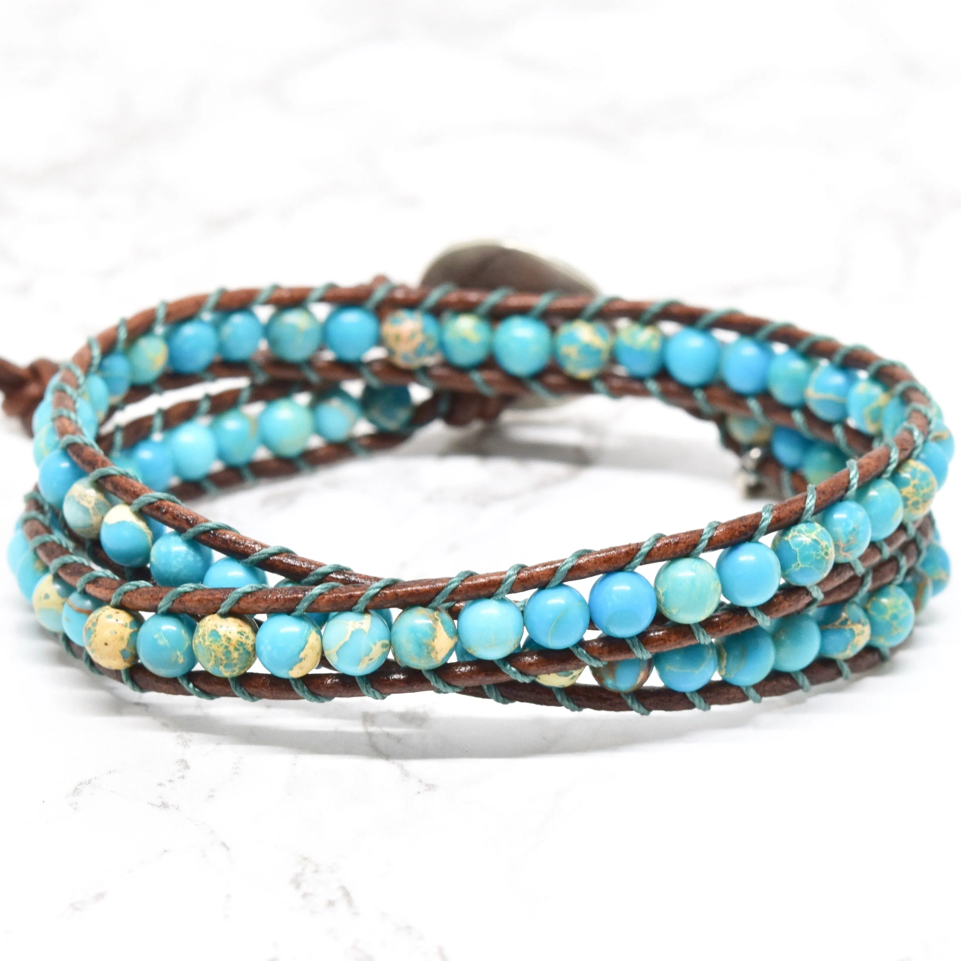 Turquoise Jasper Wrap Bracelet