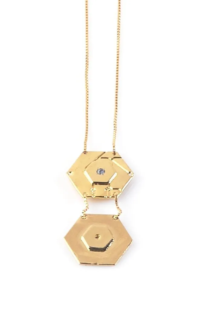 Two Hexagon Necklace