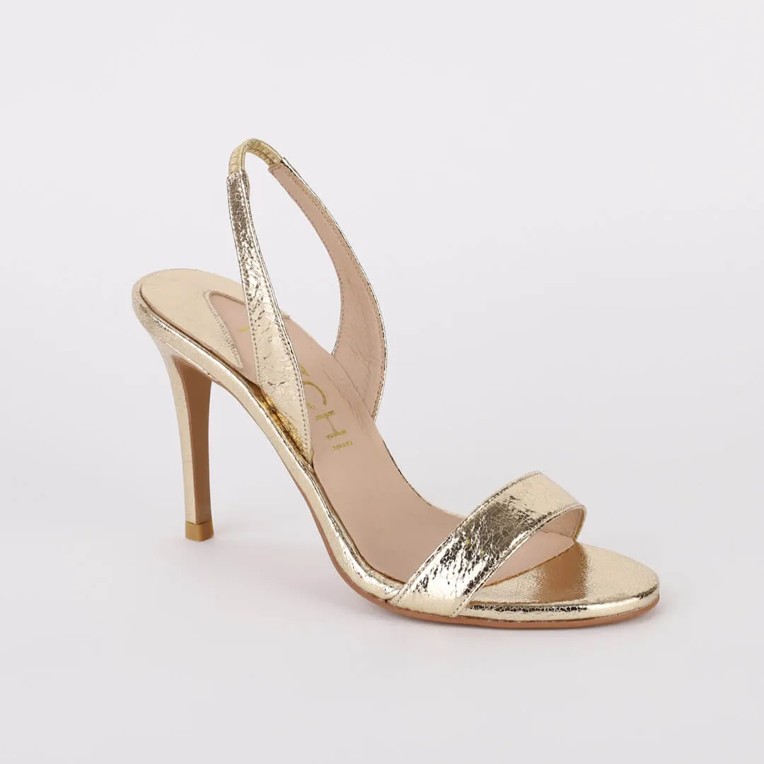 *UK size 2.5 - MADRID METALLIC- gold , 7cm heels