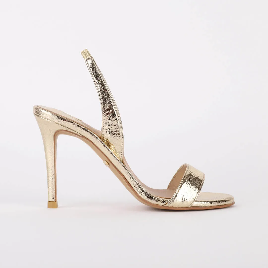 *UK size 2.5 - MADRID METALLIC- gold , 7cm heels