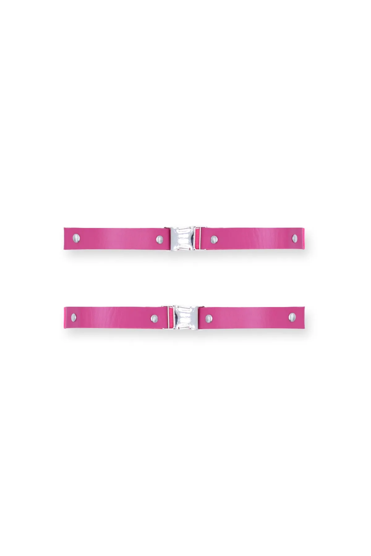 Vegan Leather Snap Buckle Leg Band - Pink