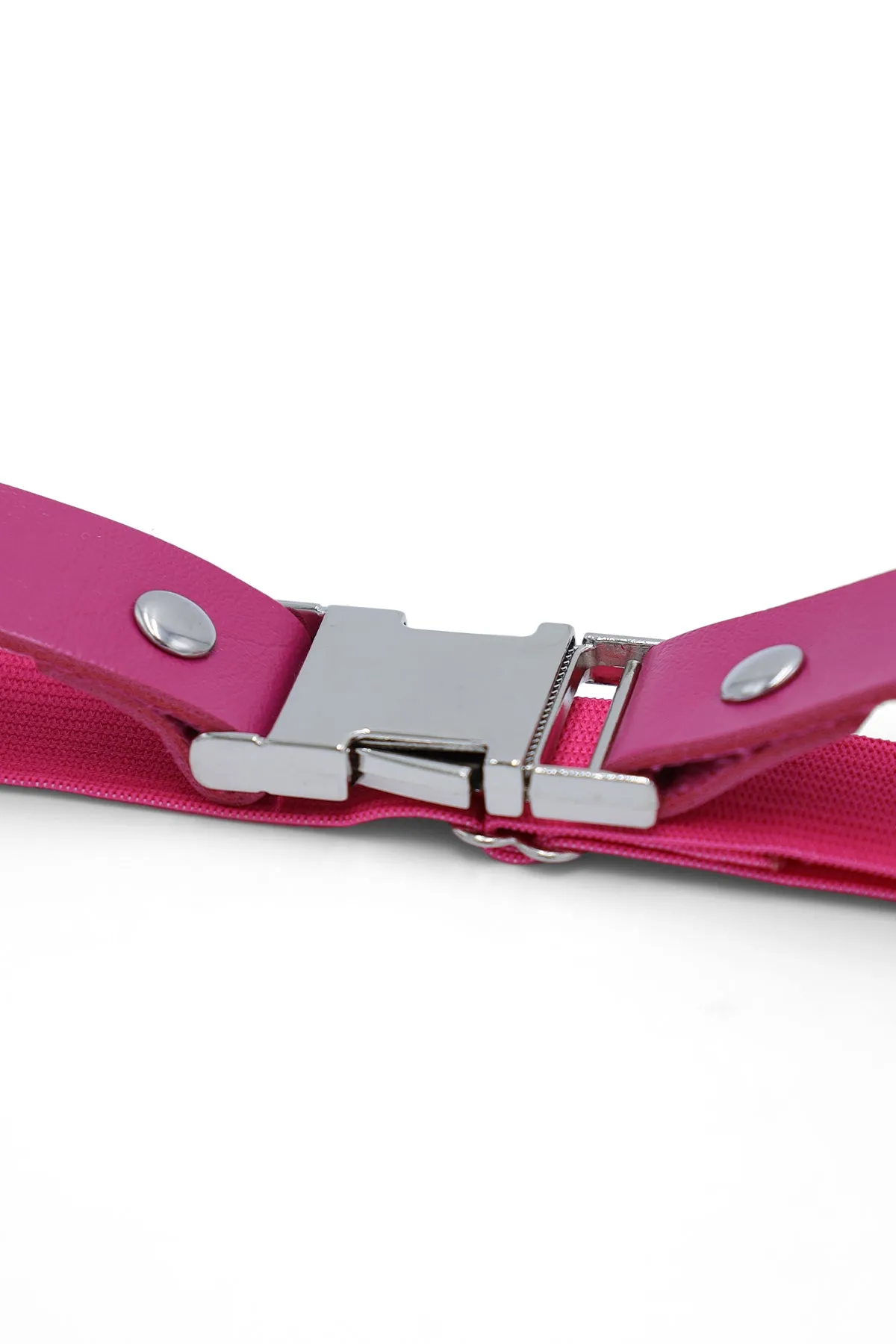 Vegan Leather Snap Buckle Leg Band - Pink