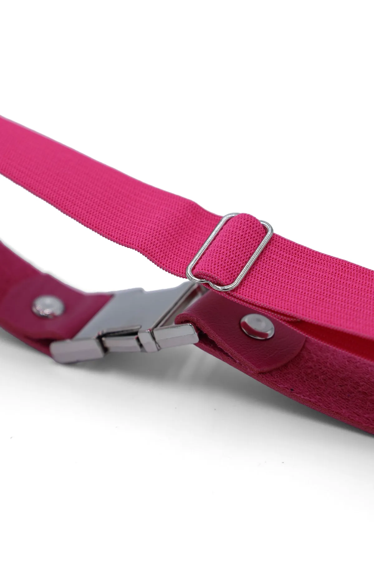 Vegan Leather Snap Buckle Leg Band - Pink