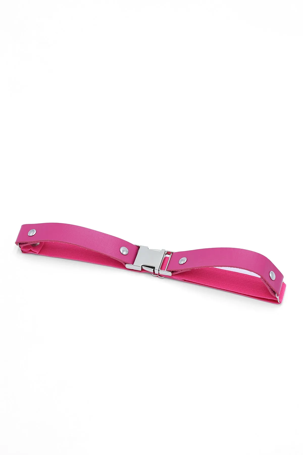 Vegan Leather Snap Buckle Leg Band - Pink