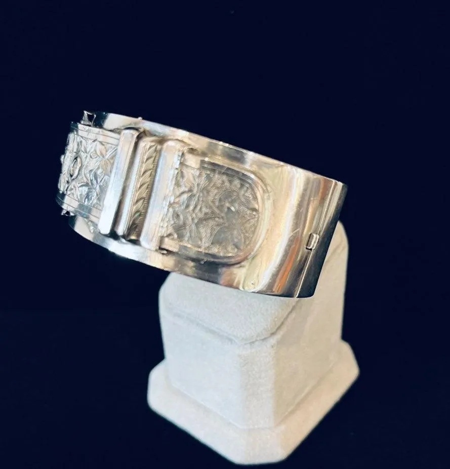 Victorian Belt Buckle Sterling Silver Bangle