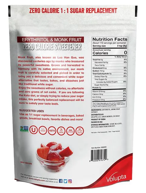 Volupta Erythritol & Monk Fruit Extract Sweetener, 1.36 Kg