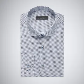 White Navy Polka Dot Cotton Shirt