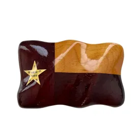 Wooden Texas flag belt buckle